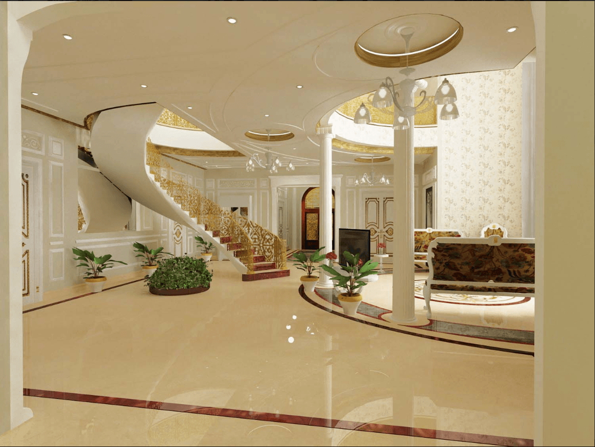 تصميم داخلي لصالة استقبال